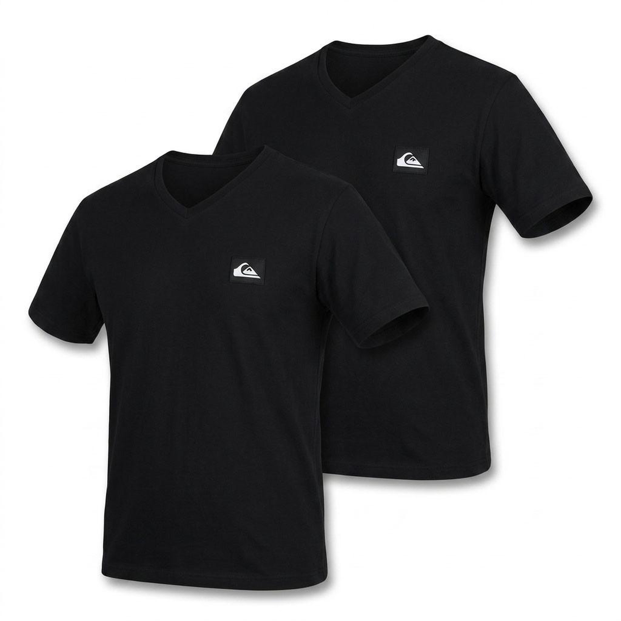 Voir la diapositive 1 : QUIKSILVER Quiksilver Pack de 2 T Shirts Homme 100% Coton Col Rond ou Col V