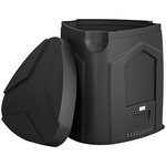 OUTSUNNY Composteur de jardin triangulaire 3 Portes, 66 Aérations - fond ouvert - polypropylène - 240L - noir