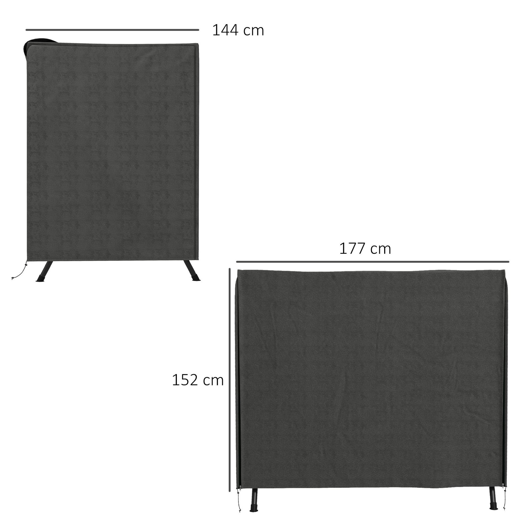 Voir la diapositive 3 : OUTSUNNY Housse de protection balancelle de jardin zippée 177 x 114 x 152 cm oxford haute densité gris