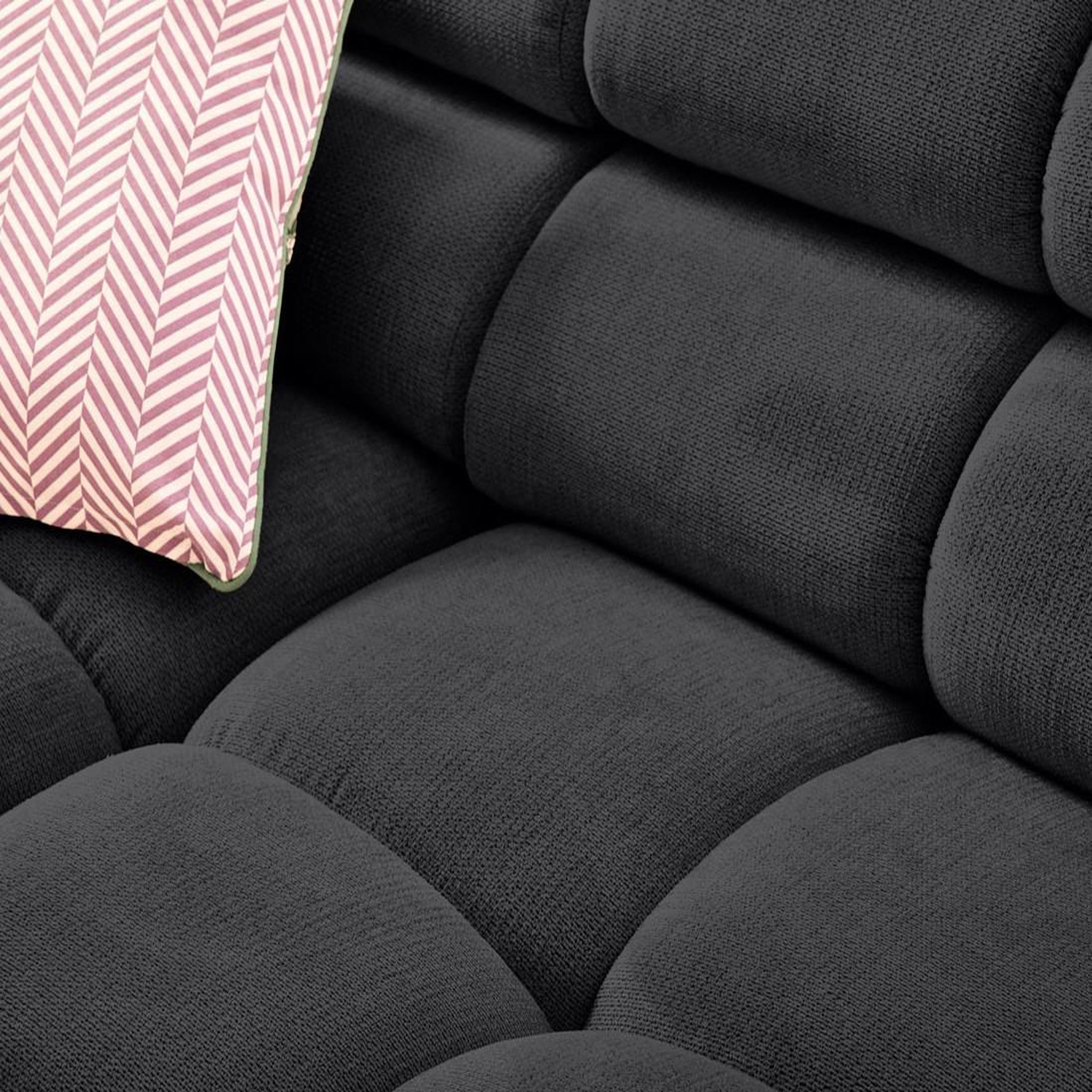 Voir la diapositive 2 : LISA DESIGN Matera - canapé d'angle droit 4 places avec têtières réglables en tissu texturé