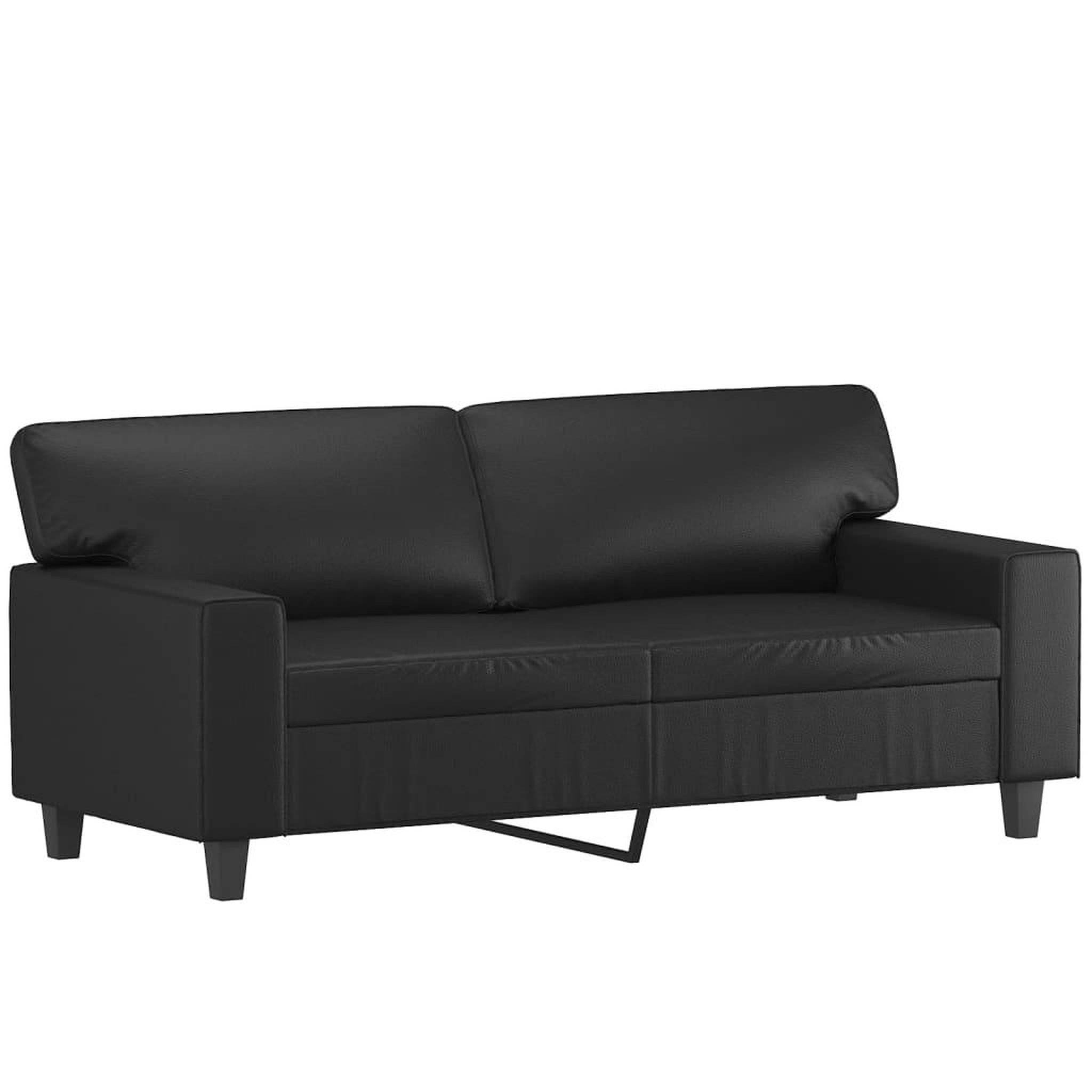Voir la diapositive 4 : VIDAXL Ensemble de canapes 2 pcs avec coussins noir similicuir