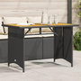 Voir la diapositive 1 : VIDAXL Table de jardin et dessus en bois noir 110x68x70 cm poly rotin
