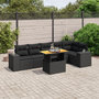 Voir la diapositive 1 : VIDAXL Salon de jardin 7 pcs avec coussins noir resine tressee