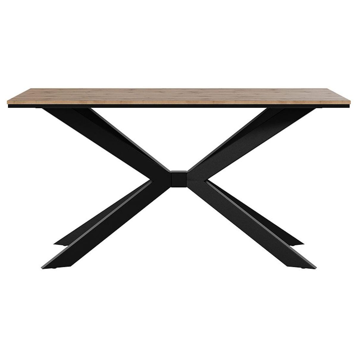 BEST MOBILIER Casey - table à manger - plateau effet bois - pieds en métal - 4 à 8 personnes