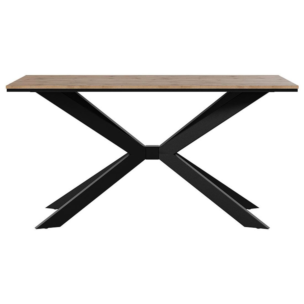 BEST MOBILIER Casey - table à manger - plateau effet bois - pieds en métal - 4 à 8 personnes