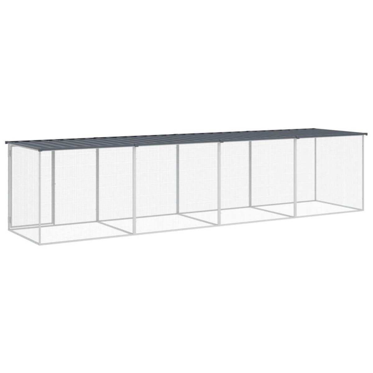 VIDAXL Poulailler avec toit anthracite 403x98x90 cm acier galvanise