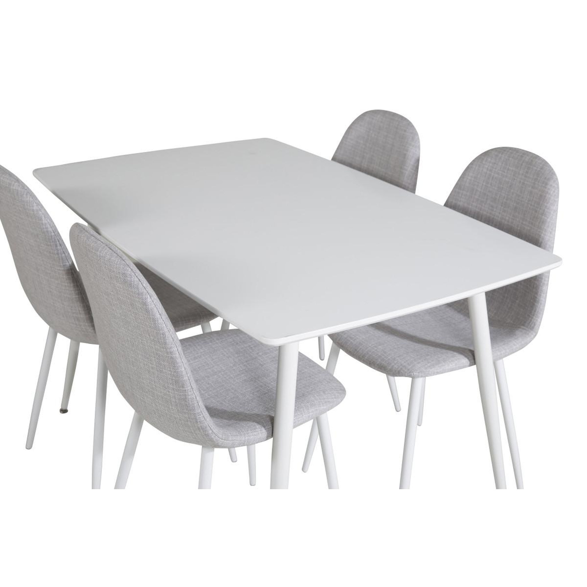 Voir la diapositive 4 : Paris Prix Ensemble table à manger & 4 chaises  polar  120cm blanc & gris