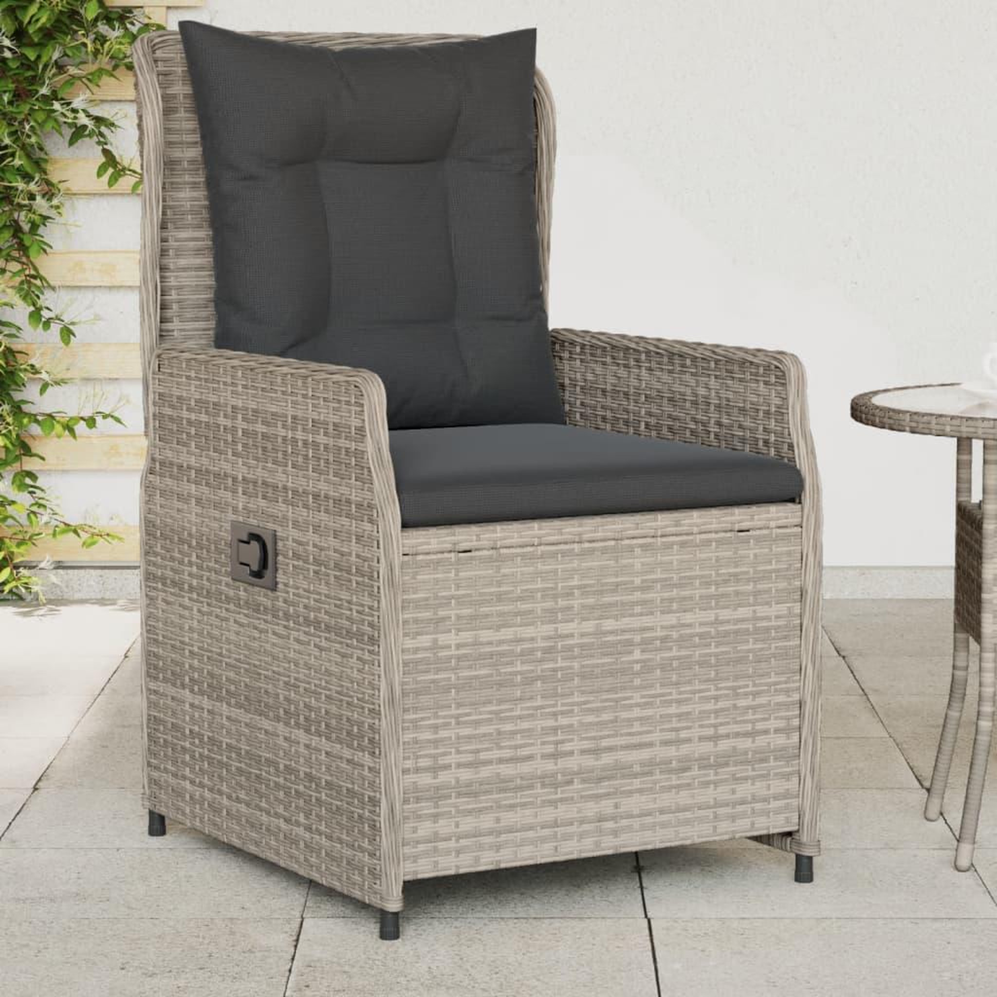 VIDAXL Chaises inclinables de jardin lot de2 gris clair resine tressee