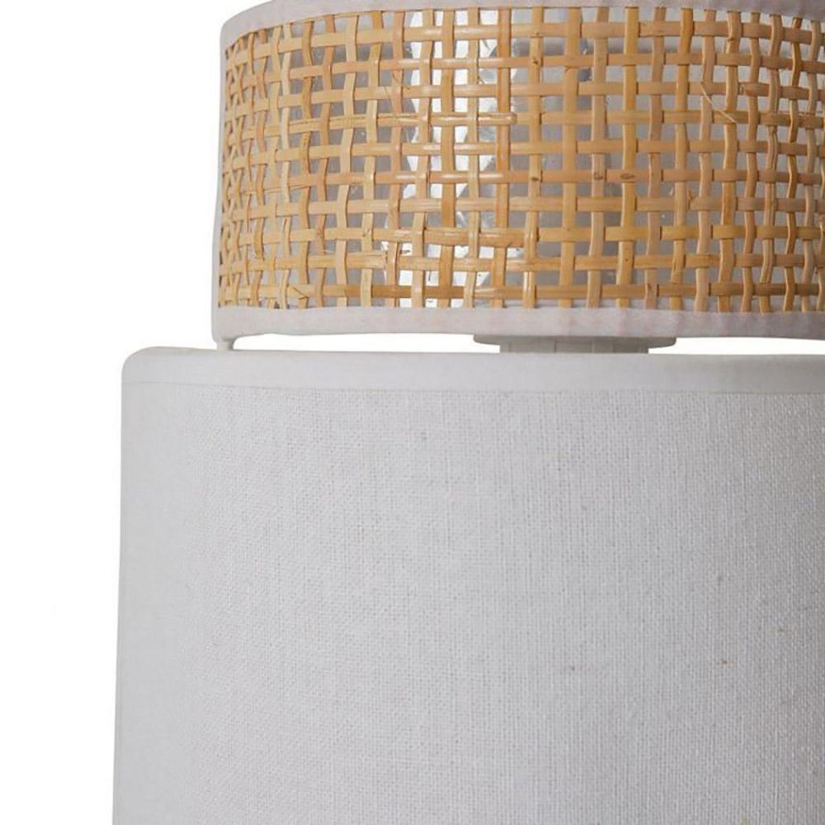 OSTARIA Applique incurvée rotin tissu blanc