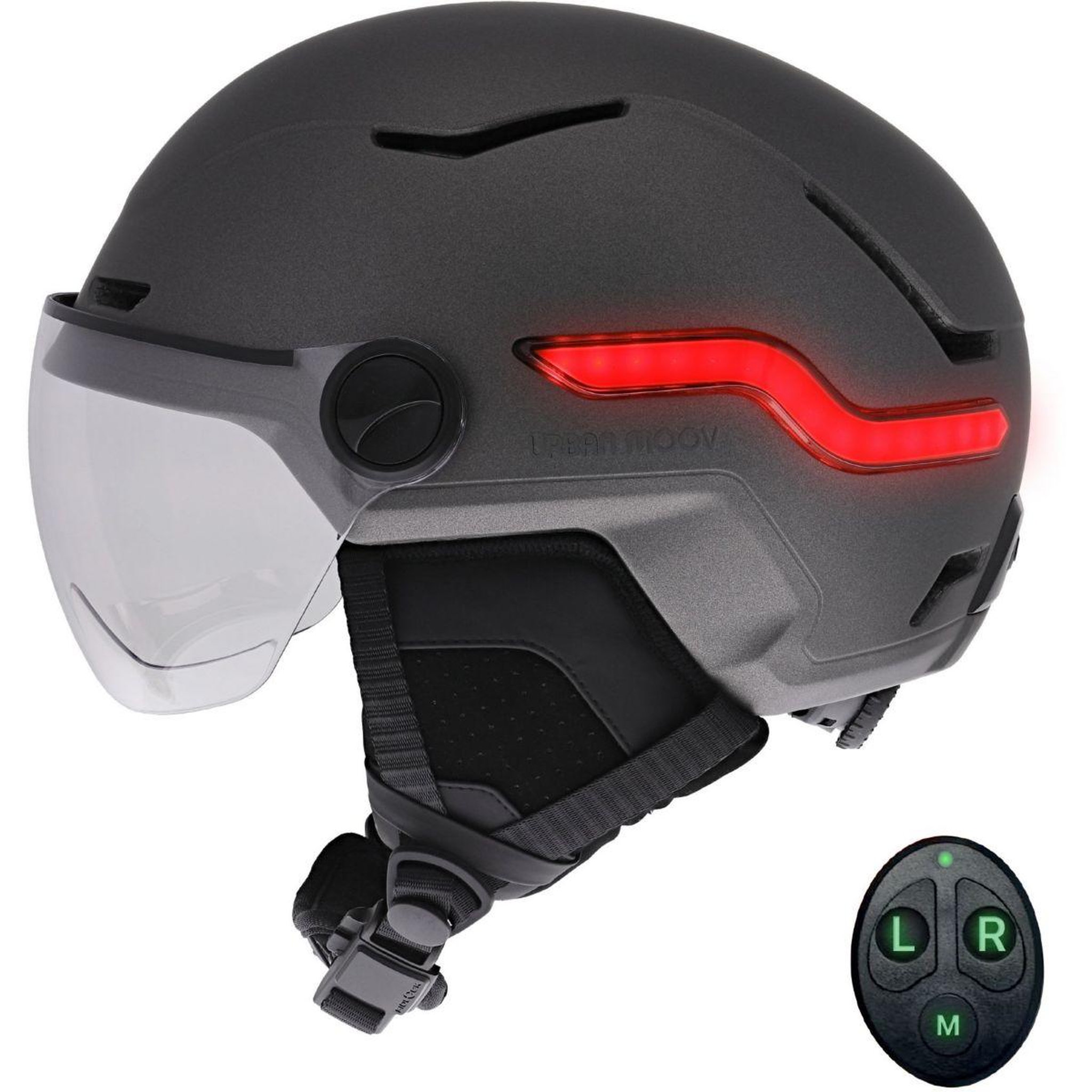 Voir la diapositive 2 : TNB Casque à LED feu de frein auto Taille M gris