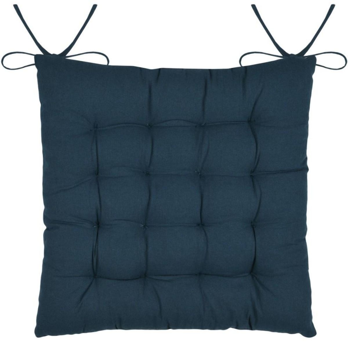 STOF Lot de 4 galettes de chaise à nouettes coloris bleu