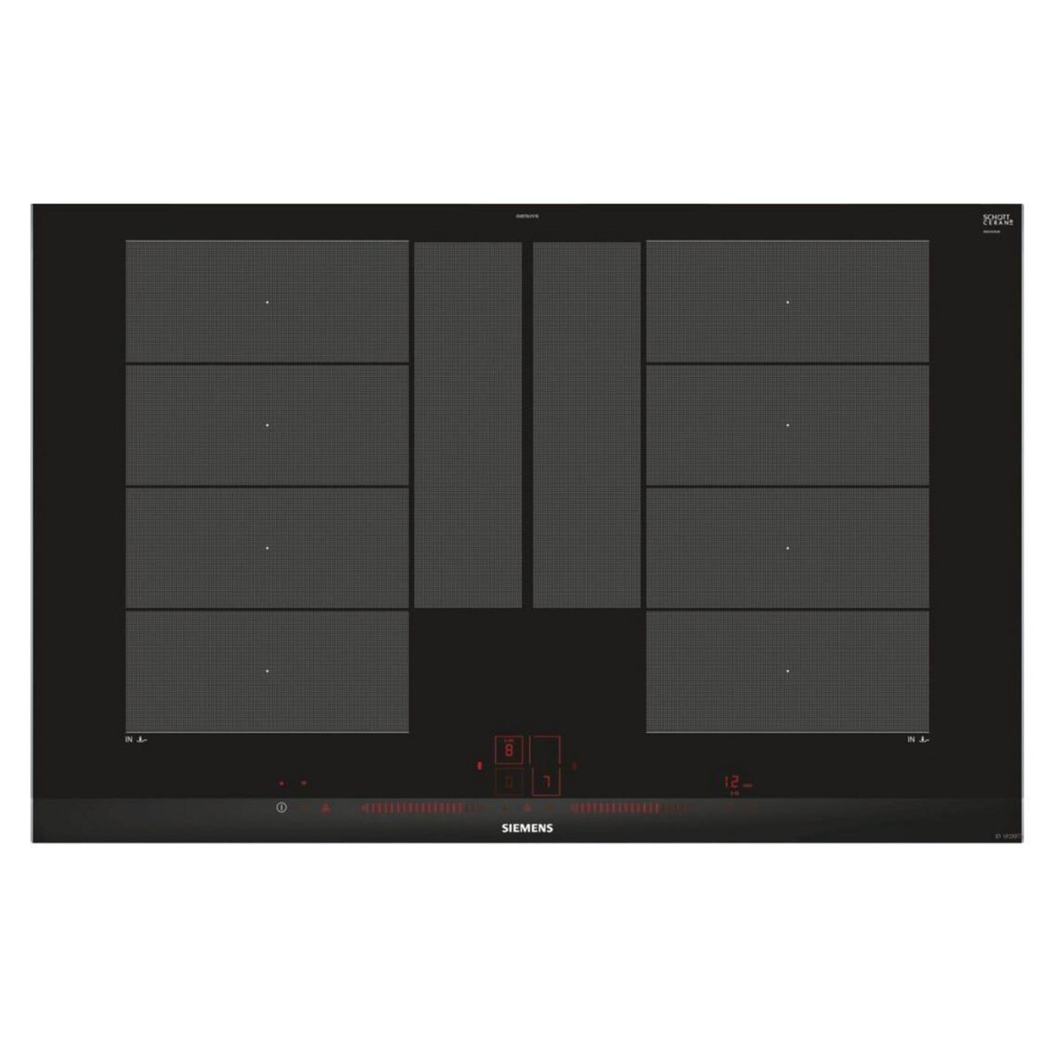 Siemens Table de cuisson à induction 80cm 4 feux 7400w flexinduction noir - ex875lyv1e