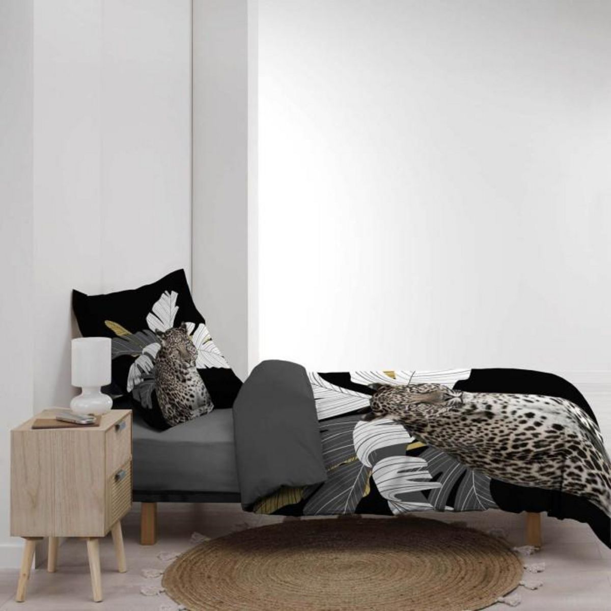 Paris Prix Parure de Lit 2 Pièces  Rexa  140x200cm Noir