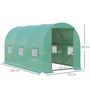 Voir la diapositive 3 : OUTSUNNY Serre de jardin tunnel 8 m² 4L x 2l x 1,9H m acier galvanisé renforcé diamètre 2,4 cm + PE haute densité fenêtres porte vert