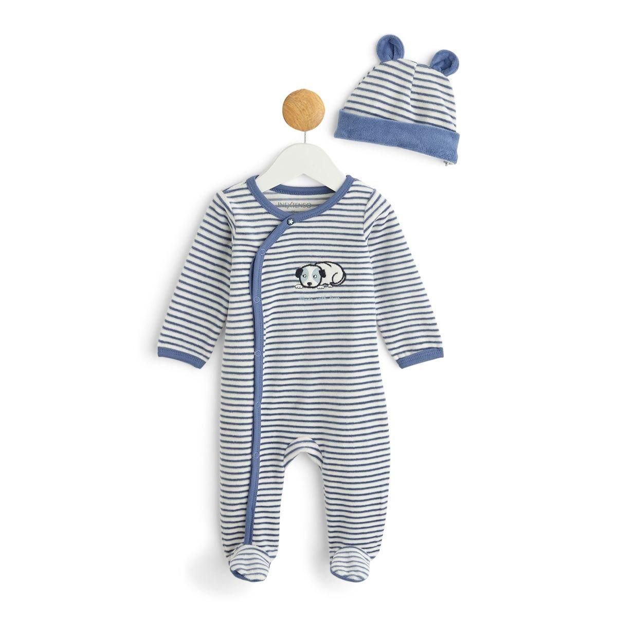 IN EXTENSO Dors bien de naissance + bonnet chien bébé garçon