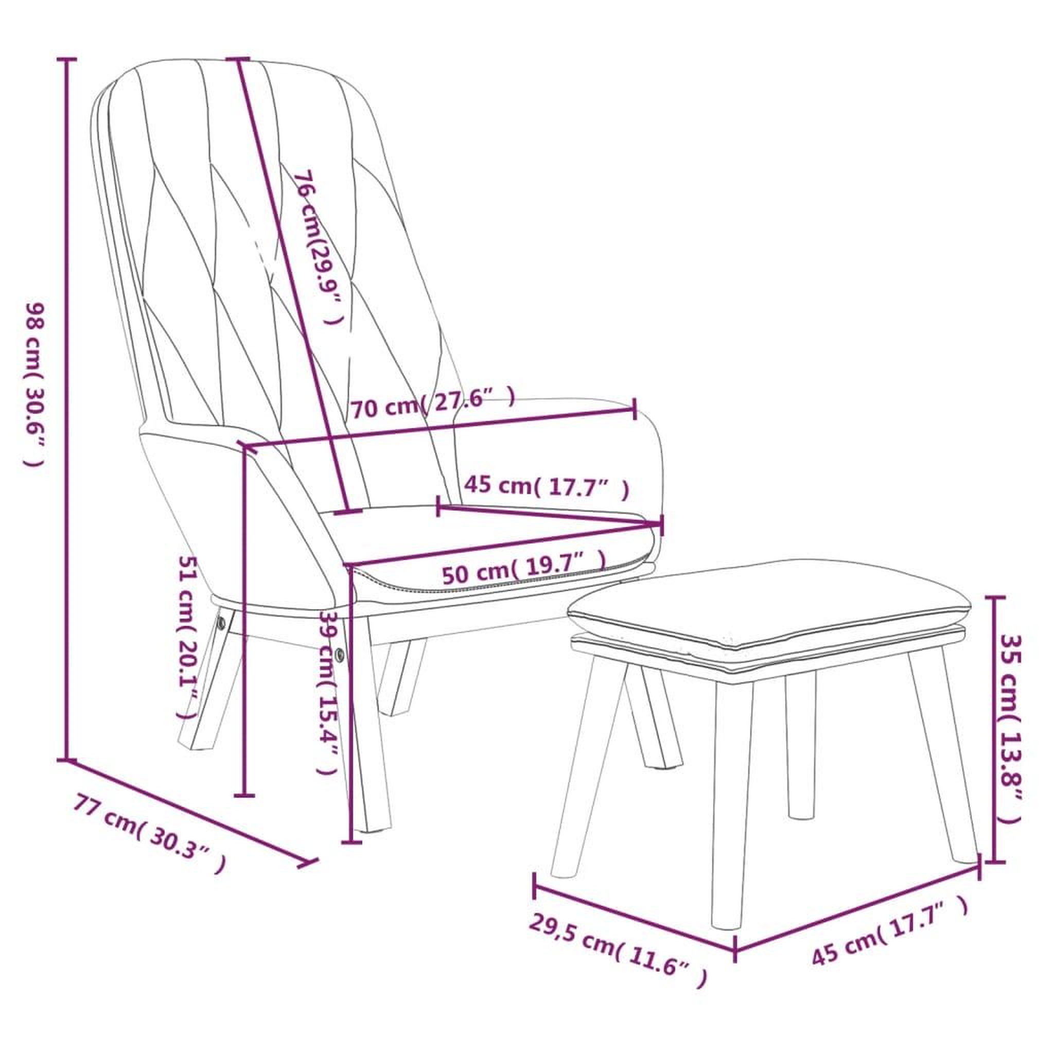 Voir la diapositive 6 : VIDAXL Chaise de relaxation avec repose-pied Gris clair Velours