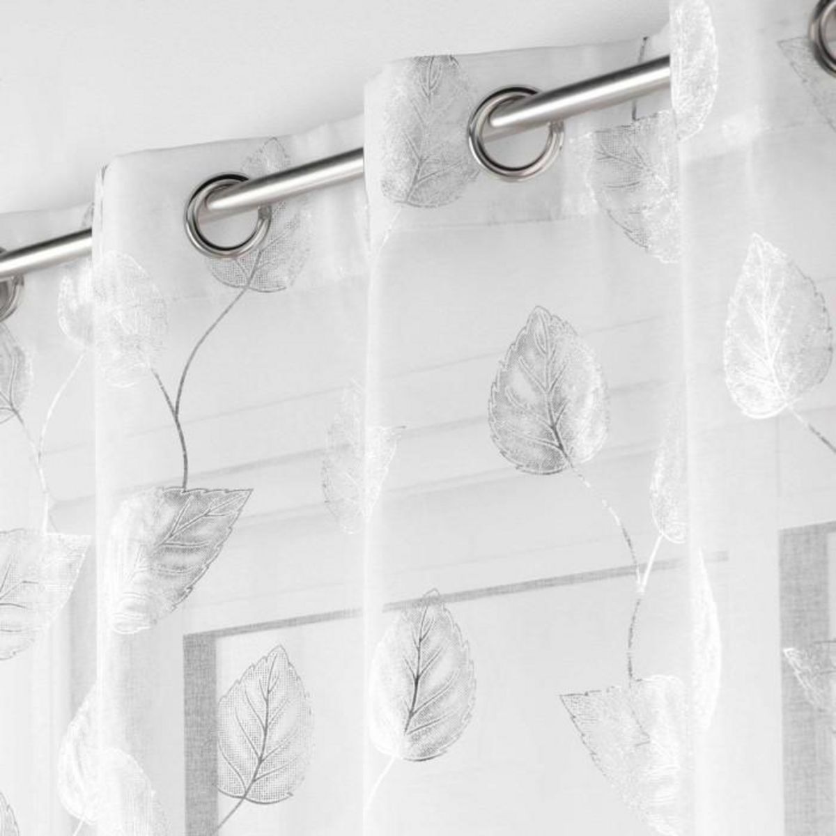 Paris Prix Rideau Voilage à Œillets  Edelia  140x280cm Argent