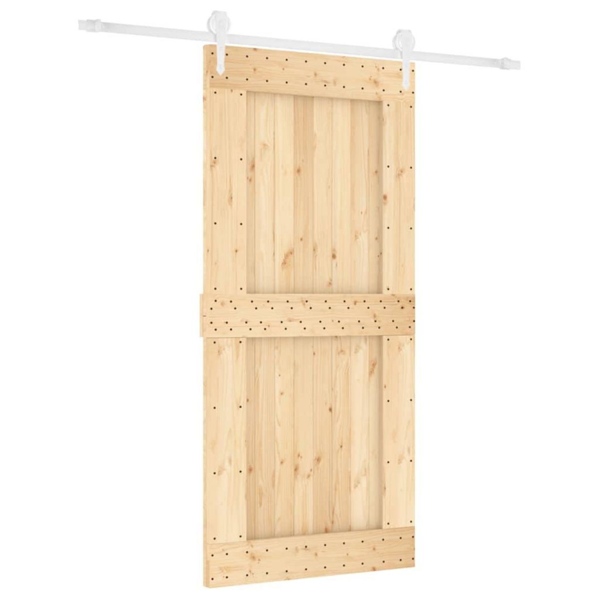 VIDAXL Porte coulissante et kit de quincaillerie 95x210 cm pin massif
