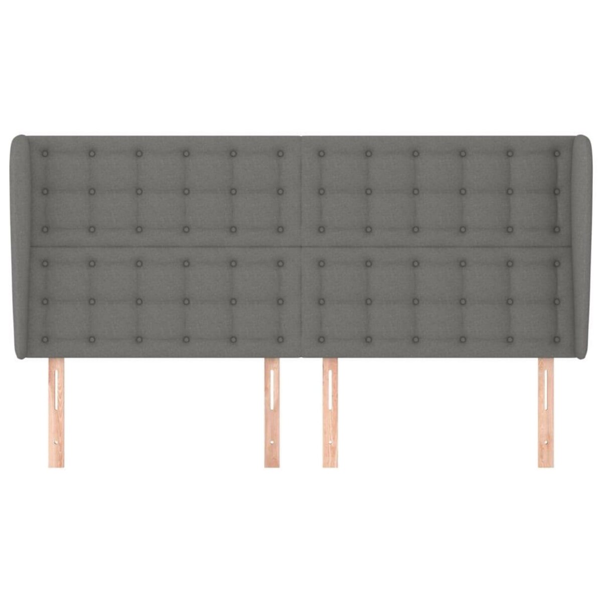 VIDAXL Tete de lit avec oreilles Gris fonce 203x23x118/128 cm Tissu