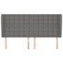 Voir la diapositive 3 : VIDAXL Tete de lit avec oreilles Gris fonce 203x23x118/128 cm Tissu
