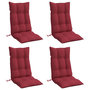 Voir la diapositive 3 : VIDAXL Coussins de chaise a dossier haut lot de 4 rouge bordeaux