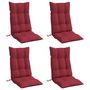 Voir la diapositive 3 : VIDAXL Coussins de chaise a dossier haut lot de 4 rouge bordeaux