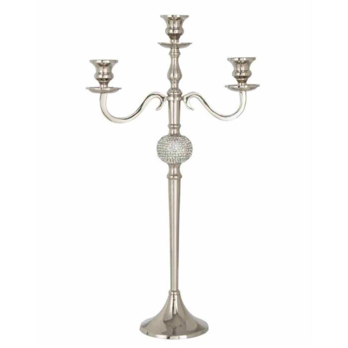 Paris Prix Chandelier 3 Branches Déco  Diamant  56cm Argent