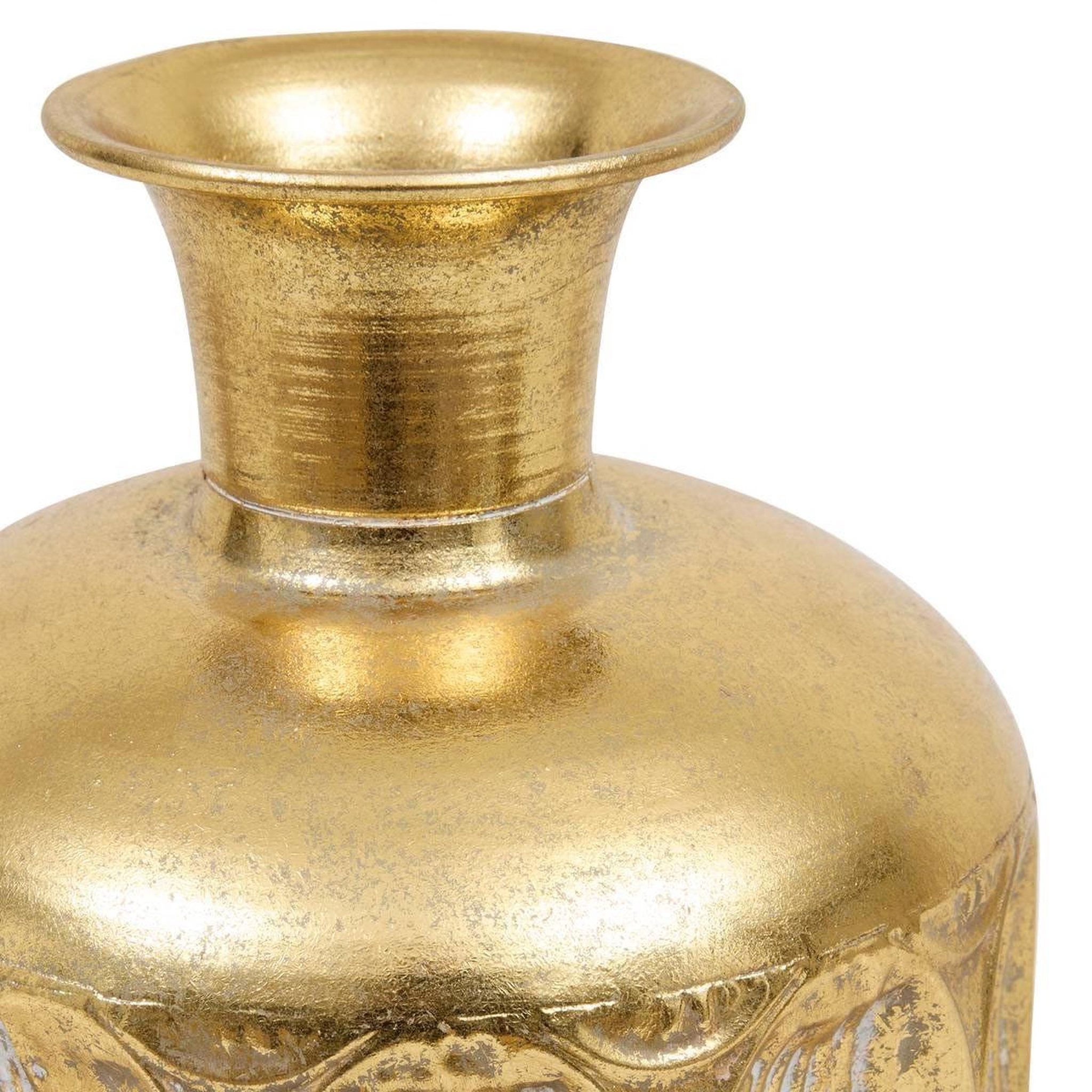 Voir la diapositive 2 : ATMOSPHERA Vase strié en métal  belli  41cm doré