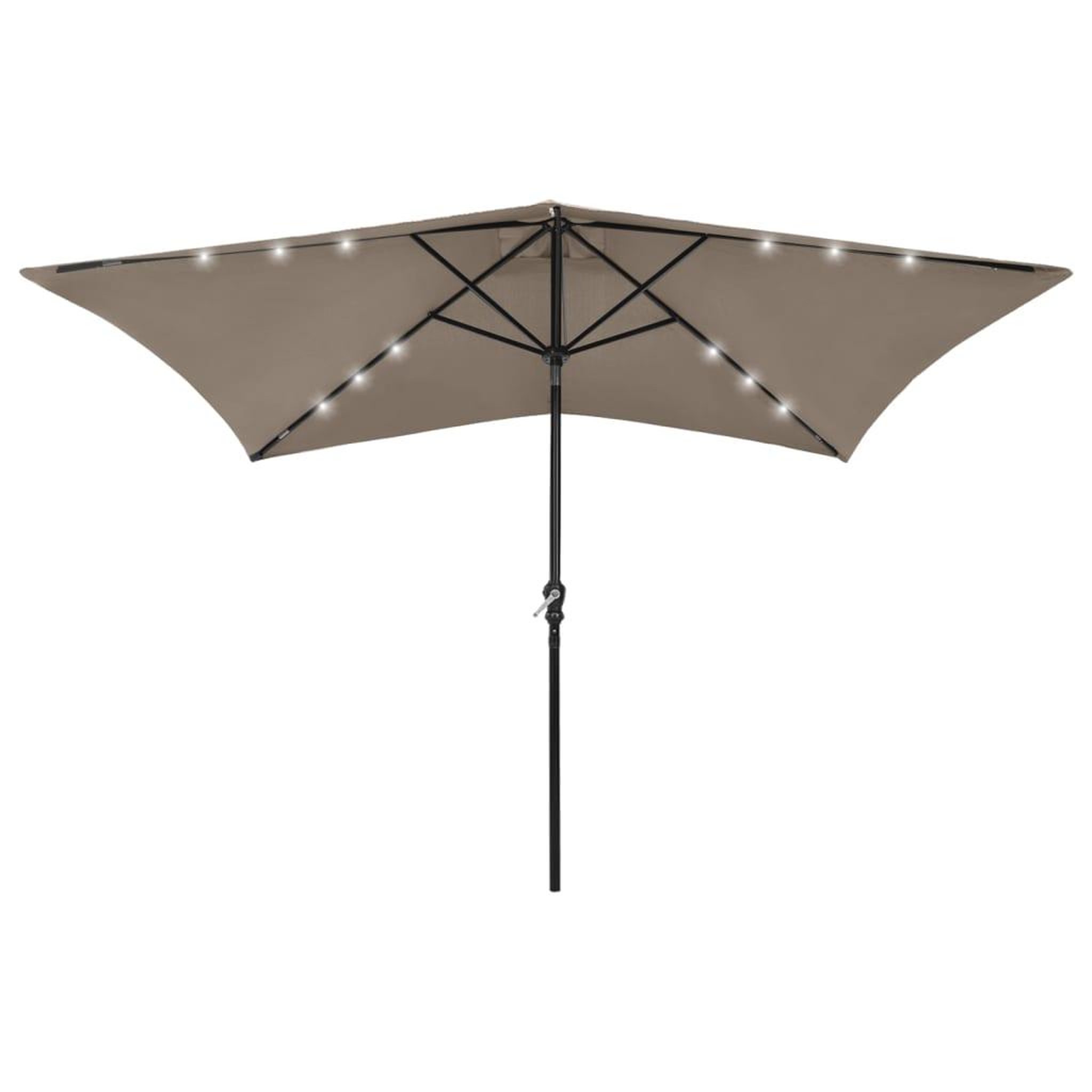 Voir la diapositive 1 : VIDAXL Parasol de jardin avec LED et mat en acier taupe 2x3 m
