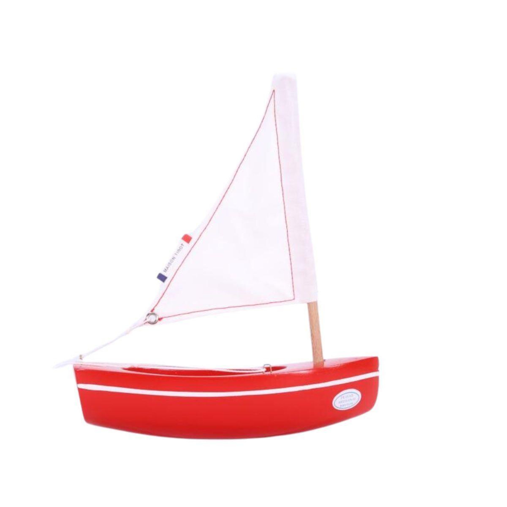 TIROT Le bachi rouge -bateau en bois 17cm