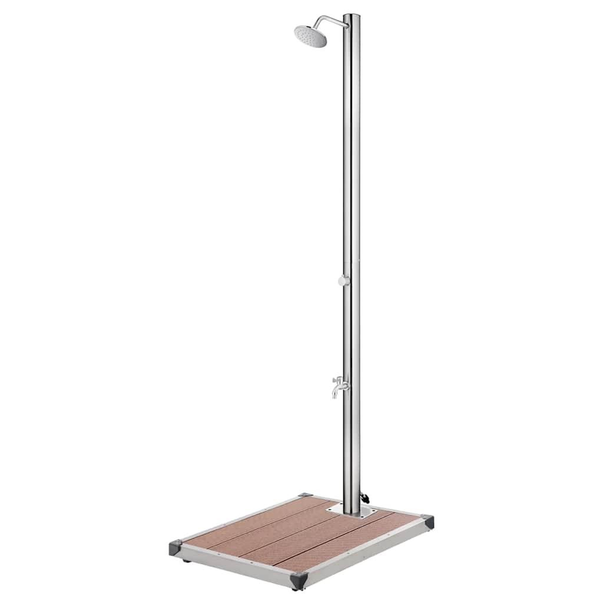 VIDAXL Douche de jardin avec base marron 220 cm Acier inoxydable