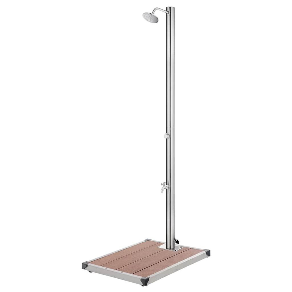 VIDAXL Douche de jardin avec base marron 220 cm Acier inoxydable