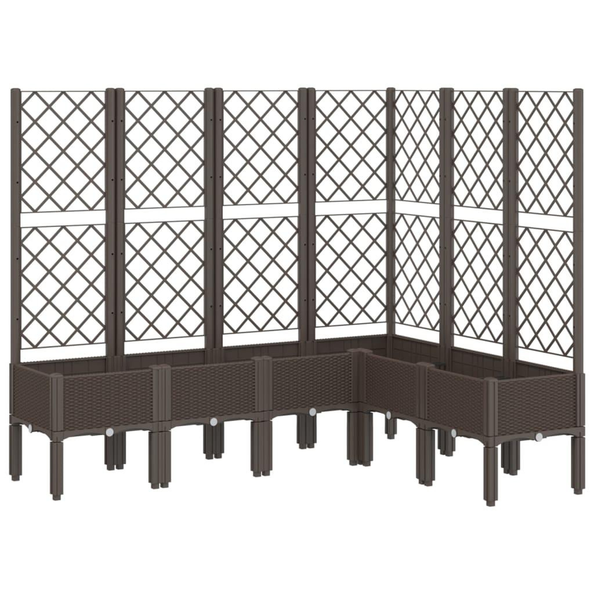 Voir la diapositive 2 : VIDAXL Jardiniere avec treillis marron 160x120x142 cm PP