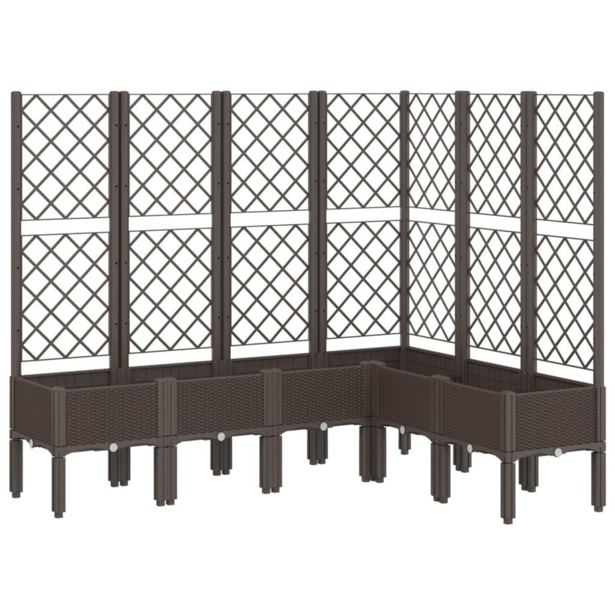 VIDAXL Jardiniere avec treillis marron 160x120x142 cm PP