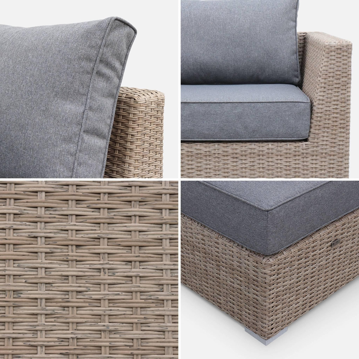 SWEEEK Salon de jardin Premium en résine tressée arrondie – VITTORIA – 5 places