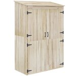 OUTSUNNY Armoire de jardin 2 portes bois - 2 étagères, grand compartiment - 120 x 57 x 183 cm - sapin pré-huilé