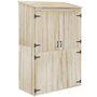 Voir la diapositive 1 : OUTSUNNY Armoire de jardin 2 portes bois - 2 étagères, grand compartiment - 120 x 57 x 183 cm - sapin pré-huilé