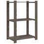 Voir la diapositive 2 : VIDAXL Support de rangement a 3 niveaux gris 60x38x90 cm bois de pin