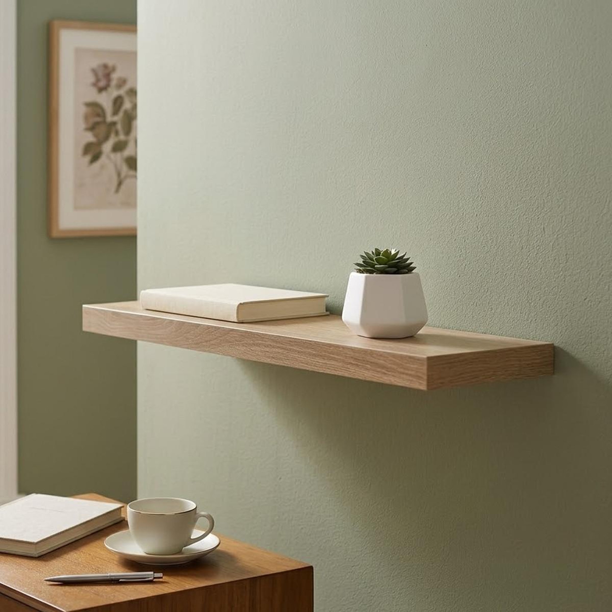 Voir la diapositive 3 : FIVE Étagère Murale  Fixy  80cm Chêne Naturel