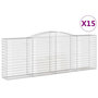 Voir la diapositive 2 : VIDAXL Paniers a gabions arques 15 pcs 400x50x140/160 cm Fer galvanise