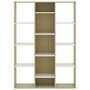 Voir la diapositive 5 : VIDAXL Cloison de separation Blanc/chene Sonoma 100x24x140cm Agglomere