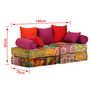 Voir la diapositive 6 : VIDAXL Pouf modulaire a 2 places Patchwork Tissu