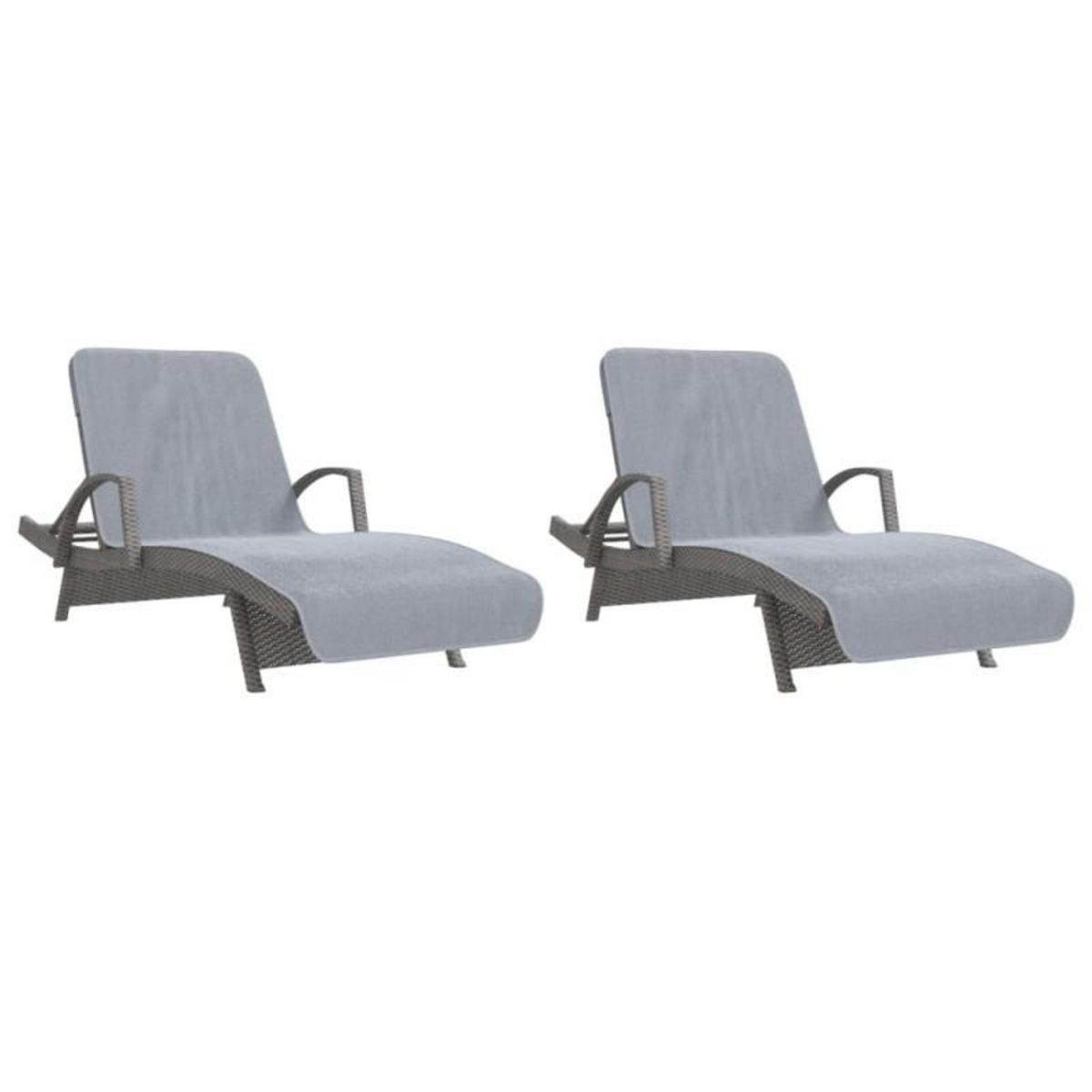 VIDAXL Serviettes de plage 2 pcs gris 75x200 cm tissu 400 GSM