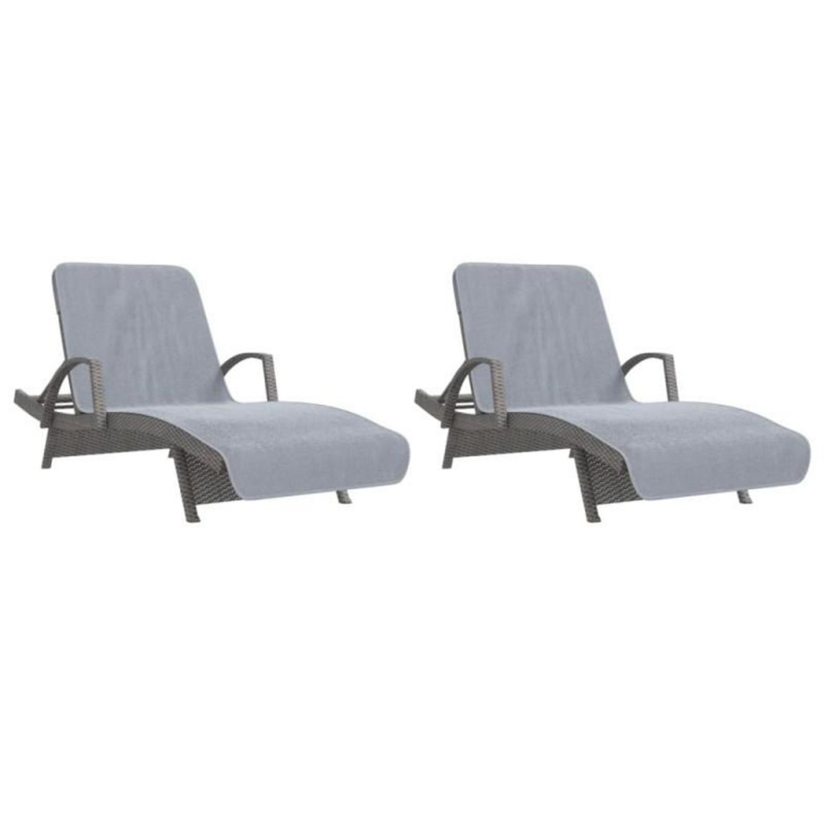 VIDAXL Serviettes de plage 2 pcs gris 75x200 cm tissu 400 GSM