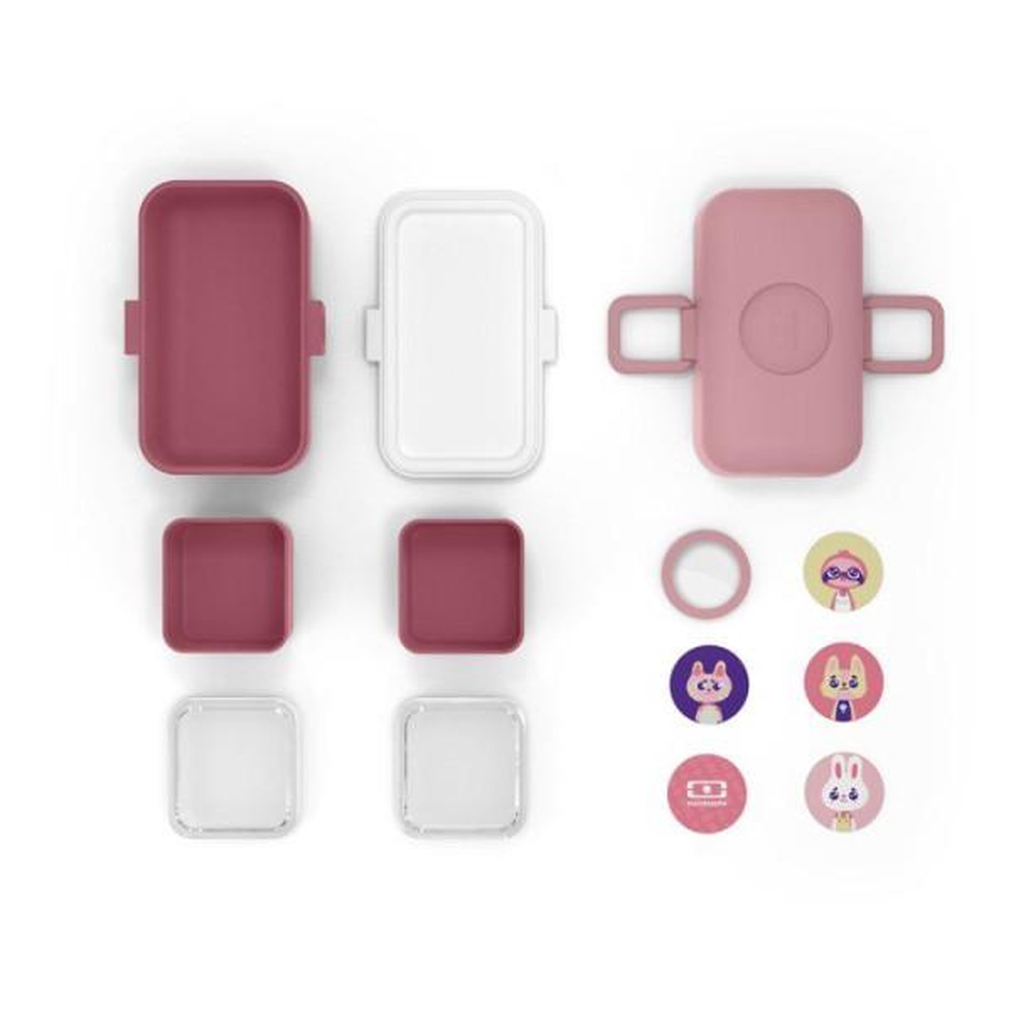 Voir la diapositive 3 : monbento Lunch Box Enfant - MONBENTO - 3 Compartiments - Sans BPA - MB Tresor Rose Blush