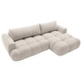 Voir la diapositive 5 : BEST MOBILIER Yulin - canapé d'angle droit 4 places convertible avec coffre en tissu bouclette