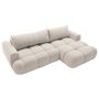 Voir la diapositive 5 : BEST MOBILIER Yulin - canapé d'angle droit 4 places convertible avec coffre en tissu bouclette