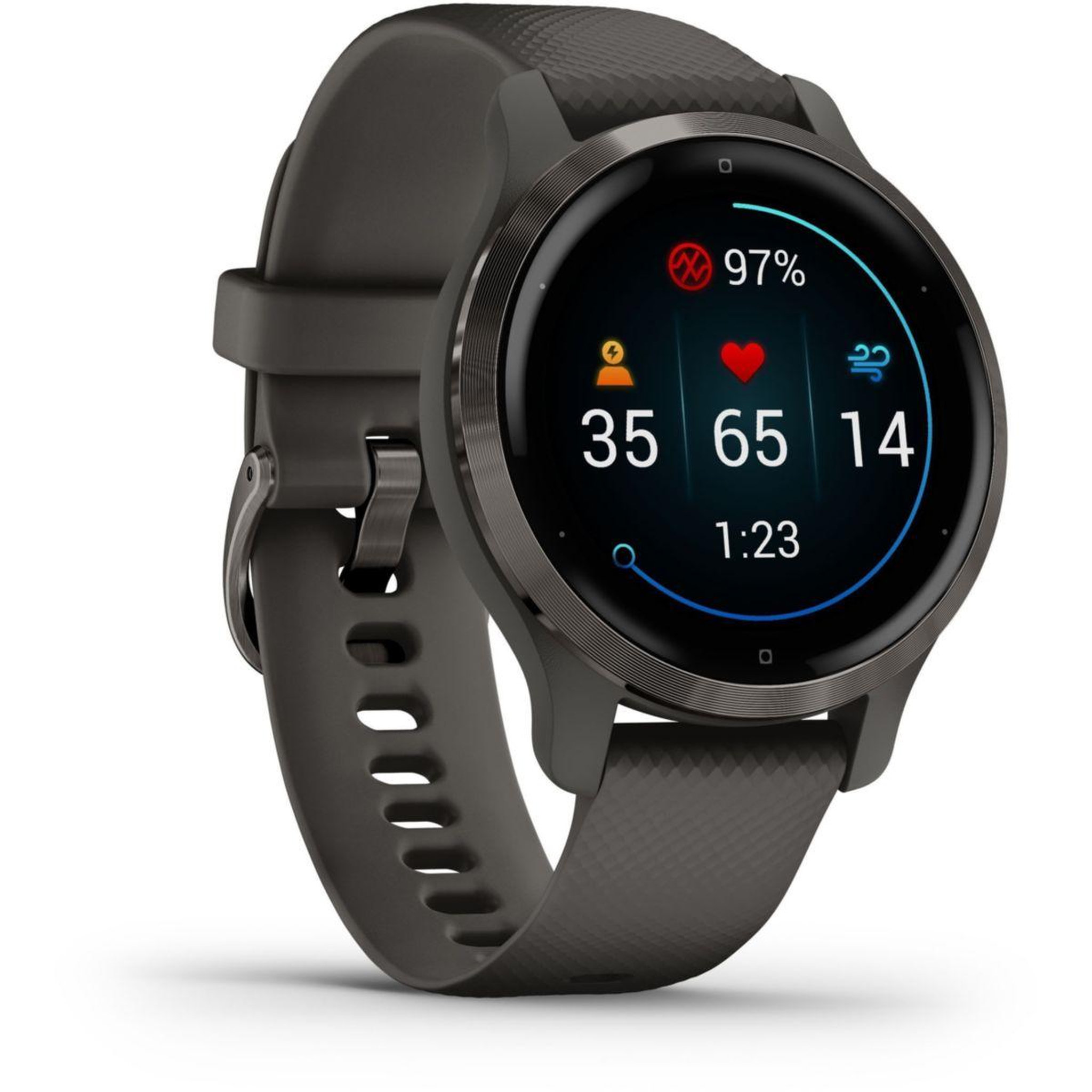 Voir la diapositive 3 : GARMIN Montre sport Venu 2S Grey avec bracelet gris fonce