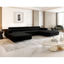Voir la diapositive 1 : BEST MOBILIER Ayden - canapé panoramique en u 7 places convertible avec coffre et têtières réglables en tissu