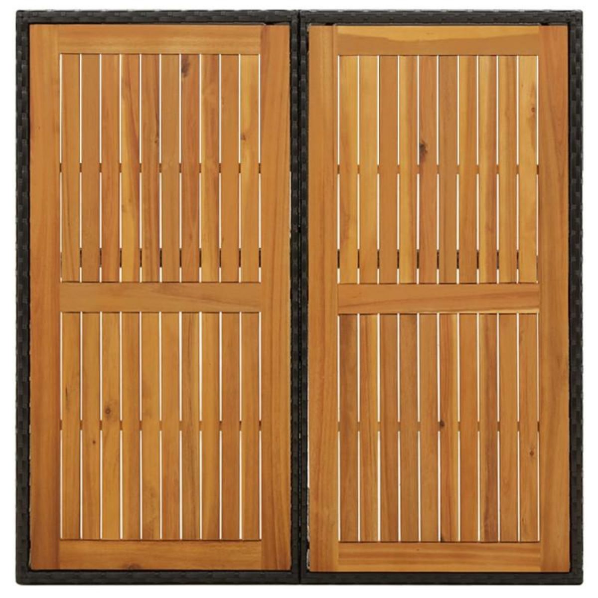 VIDAXL Table de jardin Noir 109x107x74 cm Résine tressée bois massif